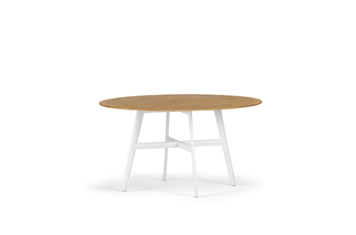 DEDON Seax Esstisch ∅140, Gestell weiss Jean-Marie Massoud Designertisch Gartentisch