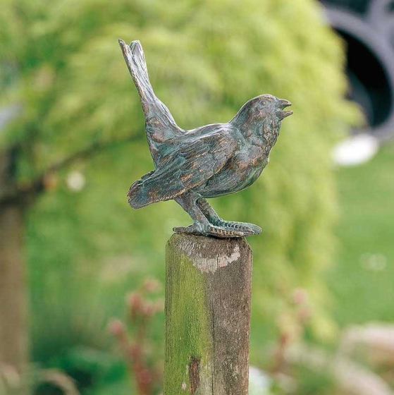 Bronzeskulptur Haussperling freistehend