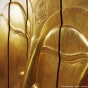 Buddha Gesicht aus Holz