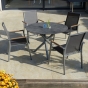 Zebra Mikado Tisch 6388, Ø110 cm, Aluminium, grau