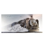 Wandbild "Lokomotive 3D" auf Leinwand mit Aluminium