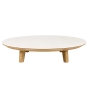 Cane-line Aspect Couchtisch rund Tischplatte Ø: 144cm, Fossil Keramik Travertine look