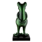 Froschskulptur von hinten in grün