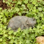Eingekuschelte Katze aus Bronze