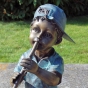 Bronzeskulptur Lutz als Wasserspeier Foto vom Gesicht