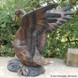 Bronzeskulptur Flügel vom Schwan mit brauner Patina 
