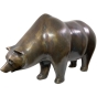 Seitenansicht der Bronzeskulptur "Bär - Börse" gross