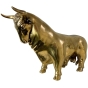 Nahansicht der Bronzefigur "Bulle und Bär"