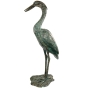 Bronzeskulptur "Graureiher-Paar mit Fisch"