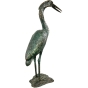 Bronzeskulptur "Graureiher-Paar mit Fisch"