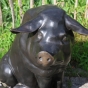 Bronzeskulptur "Hausschwein mit 4 Ferkeln"