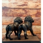 Bronzeskulptur "Löwen stehend 2er Set"