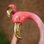 Bronzeskulptur Nahaufnahme von einem Kopf der Flamingos 