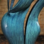 Bronzeskulptur Nahaufnahme von der Sonderpatina Topas Blau 