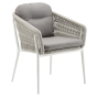 Solpuri Cestino Dining Sessel inkl. Polster Alu weiss