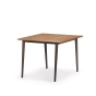DEDON Wa Esstisch 100x100cm Tischplatte: 317 - black pepper / Gestell: 205 - teak