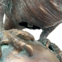 Bronzeskulptur "Drache Farina auf Kugel" als Wasserspeier auf Granit
