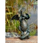 Wasserspeier Drache aus Bronze im Garten