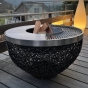 rufer.swiss "drato Sfera" Feuerschalengrill mit o-teppanyaki