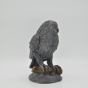 Edition Strassacker Bronzeskulptur "Eule auf Zweig" mit grauer Patina