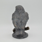 Edition Strassacker Bronzeskulptur "Eule auf Zweig" von hinten