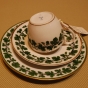 Meissen 3-teiliges Kaffeegedeck Weinlaub um 1900
