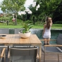 Zebra Gartentisch Teak