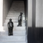Skulptur "The Visitor 120 - Bronze" von Guido Deleu