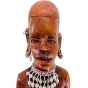 Holzskulpturen "Massai Krieger mit Frau", handgeschnitzt