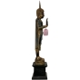 Buddhafigur aus Holz in Schwarz/Türkis/Gold, stehend 104cm
