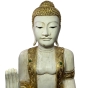 Nahansicht des Holzbuddha