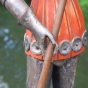 Holzskulptur "Der heilige Georg - Drachentöter"