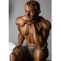 Holzskulptur "Der Denker" Unikat, handgeschnitzt, nach Auguste Rodin