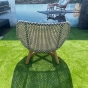 DEDON MBRACE Club chair in pepper von hinten