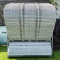 Sonnenpartner Gartenstrandkorb "Classic Bullauge" 2,5 Sitzer in grau Halbliegemodell - Ausstellungsstück