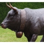 Bronzeskulptur Kopf von einem Eringer Hausbullen mit brauner Patina 
