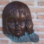  Mädchen-Profil als Wandrelief und Mauerdekoration