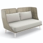 DEDON MBARQ 3er-Sofa - hohe Rückenlehne in pepper inkl. Kissen