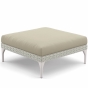DEDON MU Hocker / Kaffeetisch in weiss mit Kissen