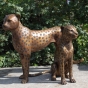 Bronzeskulptur Leoparen Paar 