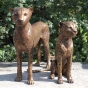 Bronzeskulptur Leoparden Paar