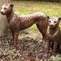 Bronzeskulptur Leopard Gepard sitzend