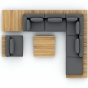Solpuri Plateau S-Modul Hocker inkl. Polster