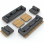 Solpuri Plateau S-Modul Hocker inkl. Polster