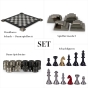 Authentic Models Wendbares Spielbrett, Dame, Schachbrett, schwarz