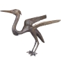 Ansicht der Bronzeskulptur "Reiher"