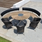 Zebra Oryx Esstisch Ø 135cm Gartentisch Esstisch Teakholz Teak Edelstahl GreenLine
