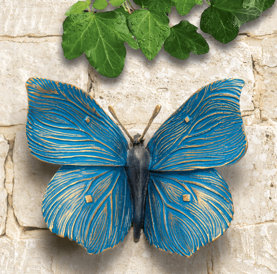 bronze schmetterling blau gold