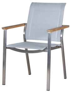 Zebra Infinity Esstuhl Edelstahl Batyline Teakholz