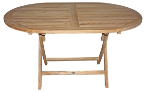 Zebra Teak - Esstisch "Poker", Oval Esstisch Gartentisch Teaktisch